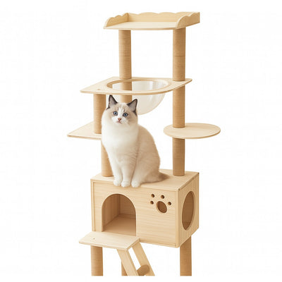 Large Solid Wood Cat Condo