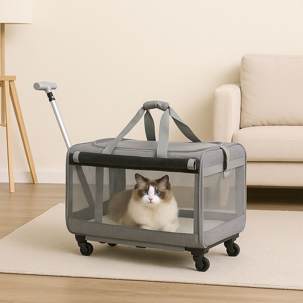 Pet Rolling Carrier Pet Sling and Luggage Trolley Carrier