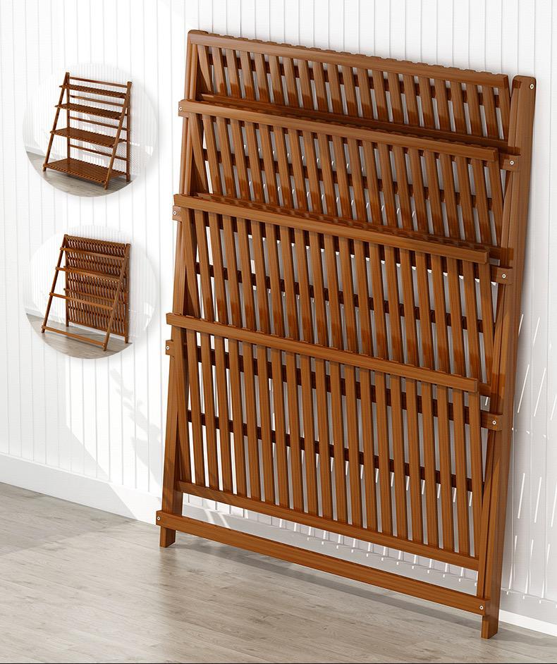 3-Tier Foldable Bamboo Rack Brown