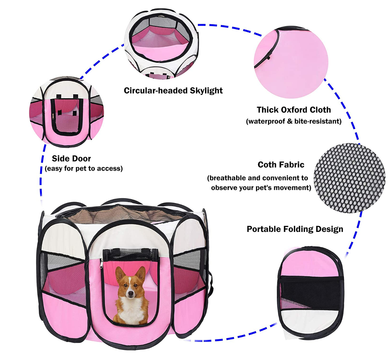 Pet Playpen Fence (Pink)