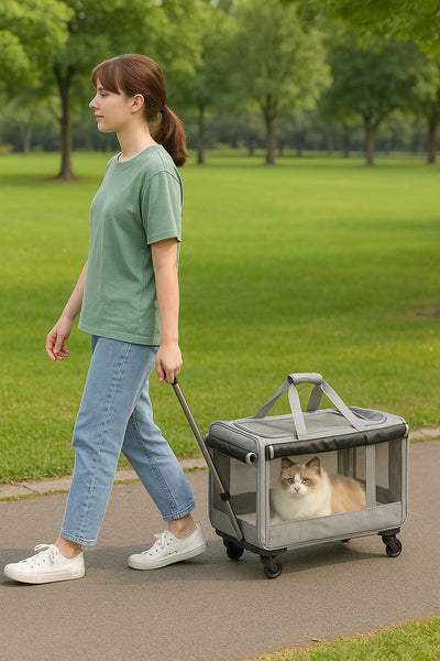 Pet Rolling Carrier Pet Sling and Luggage Trolley Carrier