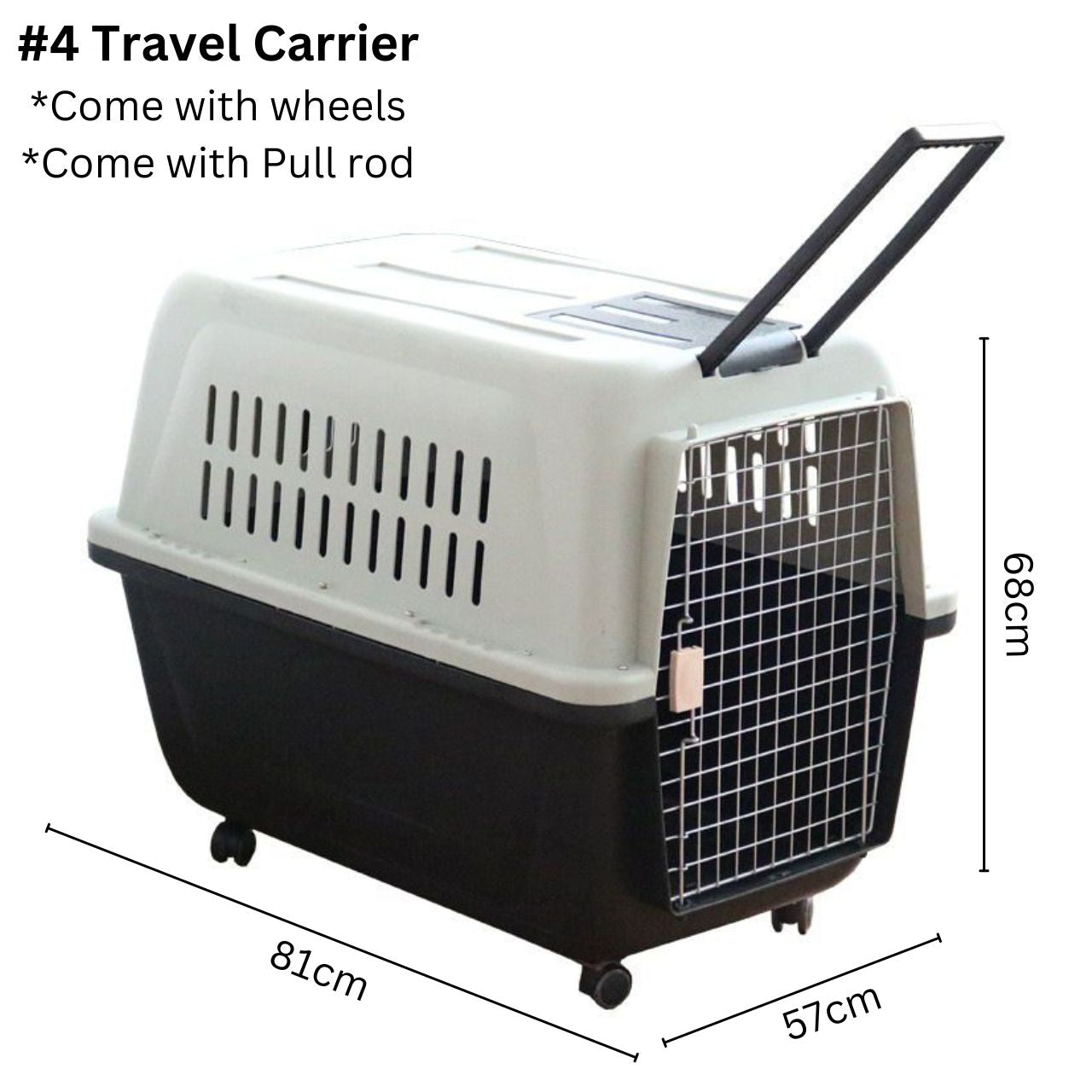 Pet Travel Carrier with Wheels (81cm)