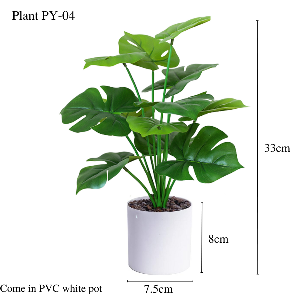 Artificial Small Potted Plant - White pot (33cm)