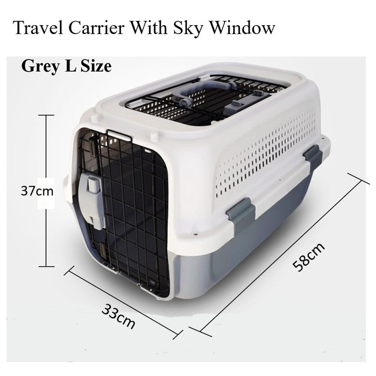 Pet Travel Carrier with Sky Window - Grey