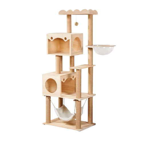 Wood and Sisal Cat Condo (156cm)