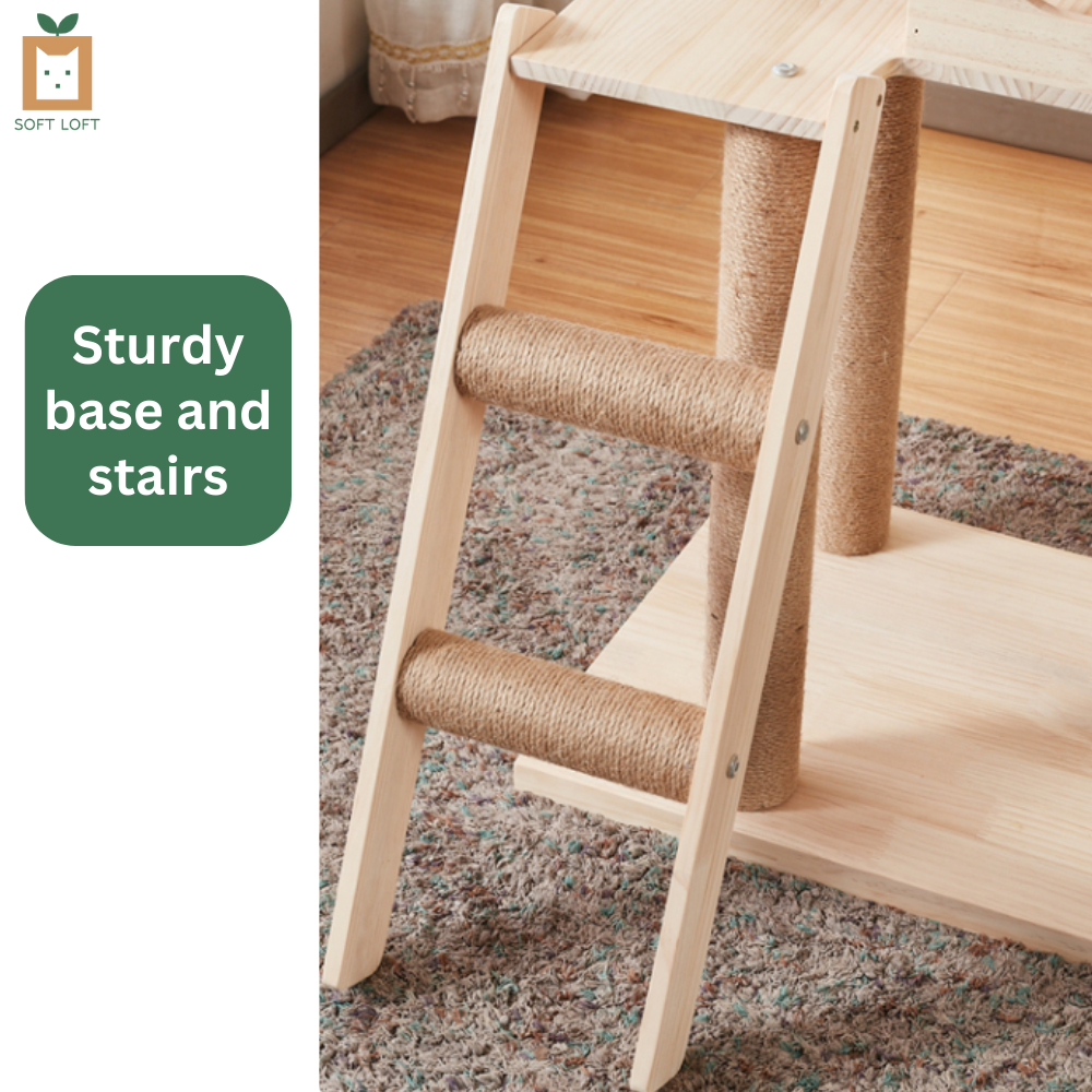 Large Solid Wood Cat Condo