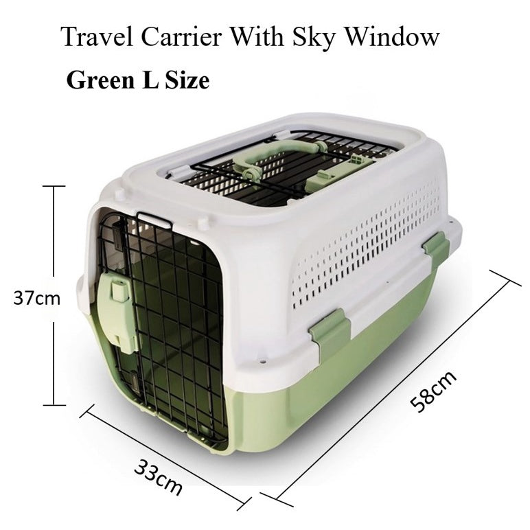 Pet Travel Carrier with Sky Window - Green