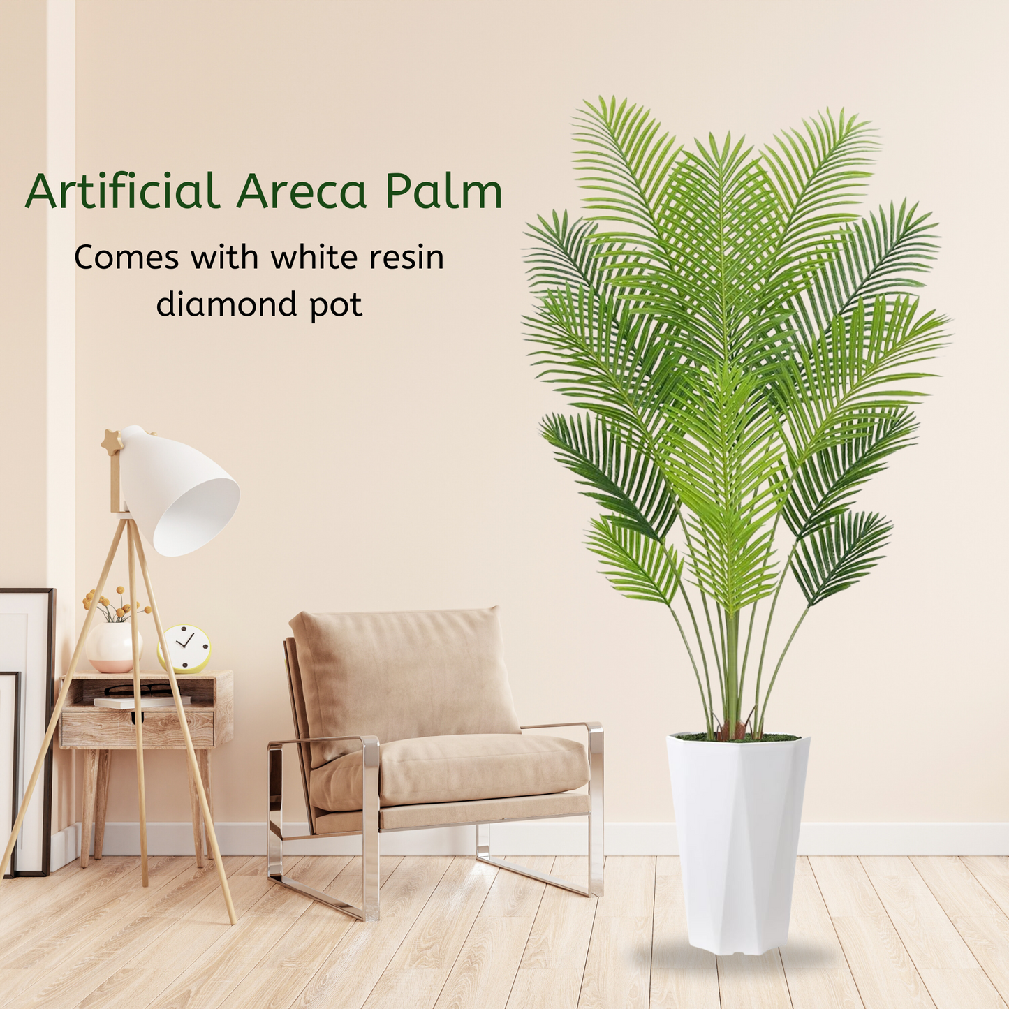 Artificial Areca Palm - Fake Plants Palm Tree Faux Tropical Palm Potted