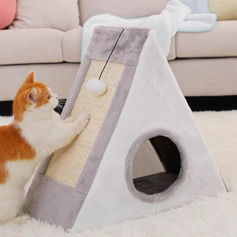 Triangle House Scratching Board (Fur)