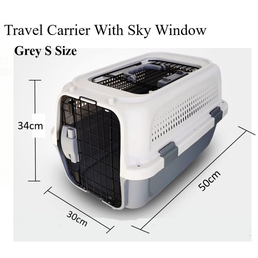 Pet Travel Carrier with Sky Window - Grey