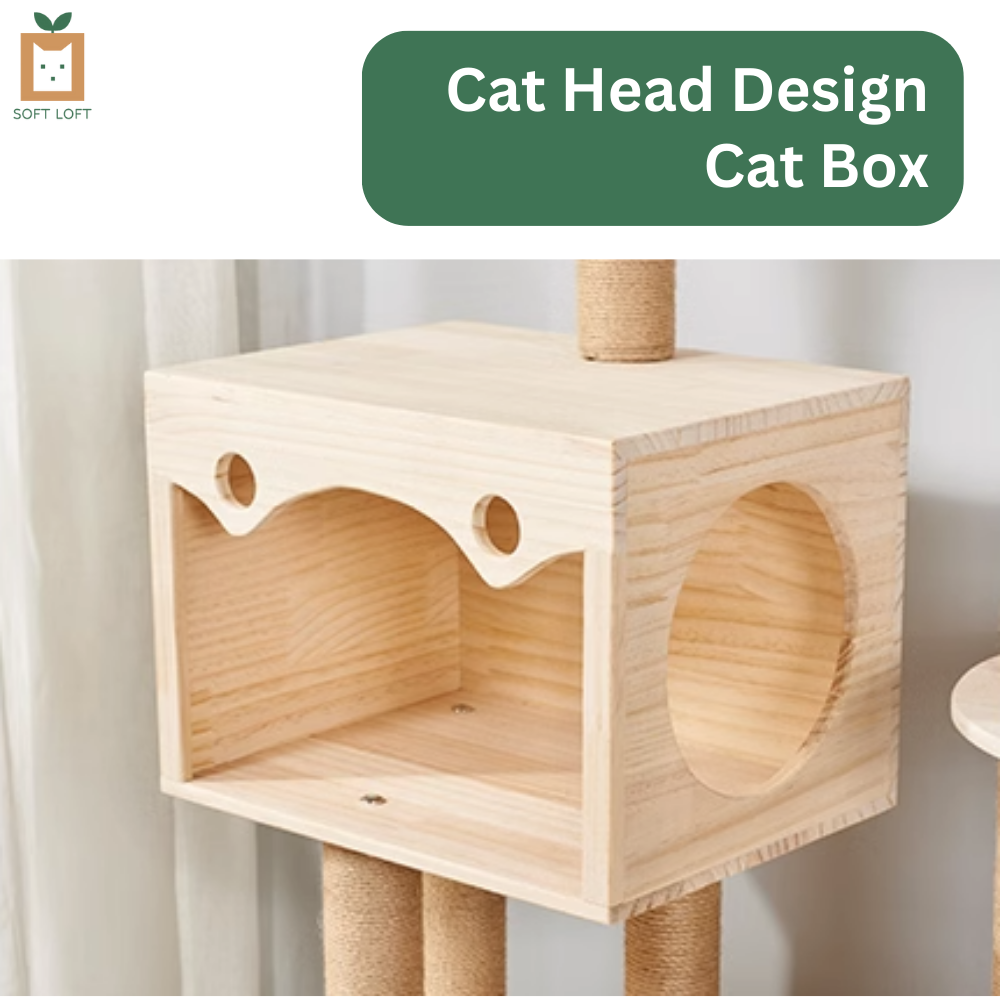Wood and Sisal Cat Condo (156cm)