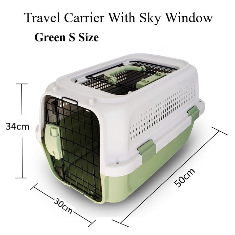 Pet Travel Carrier with Sky Window - Green