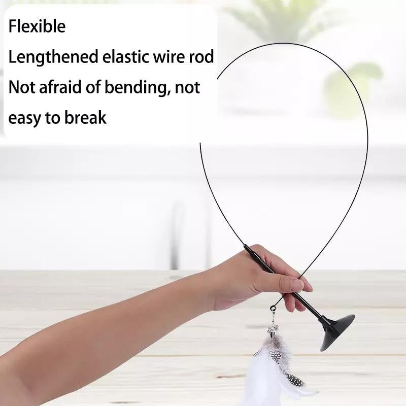 Suction Cup Cat Teaser Toy (White Feather)