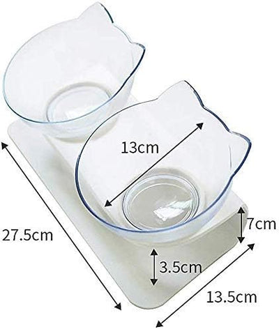 Pet Feeder Bowl (Double - Transparent)