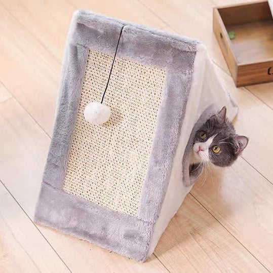 Triangle House Scratching Board (Fur)