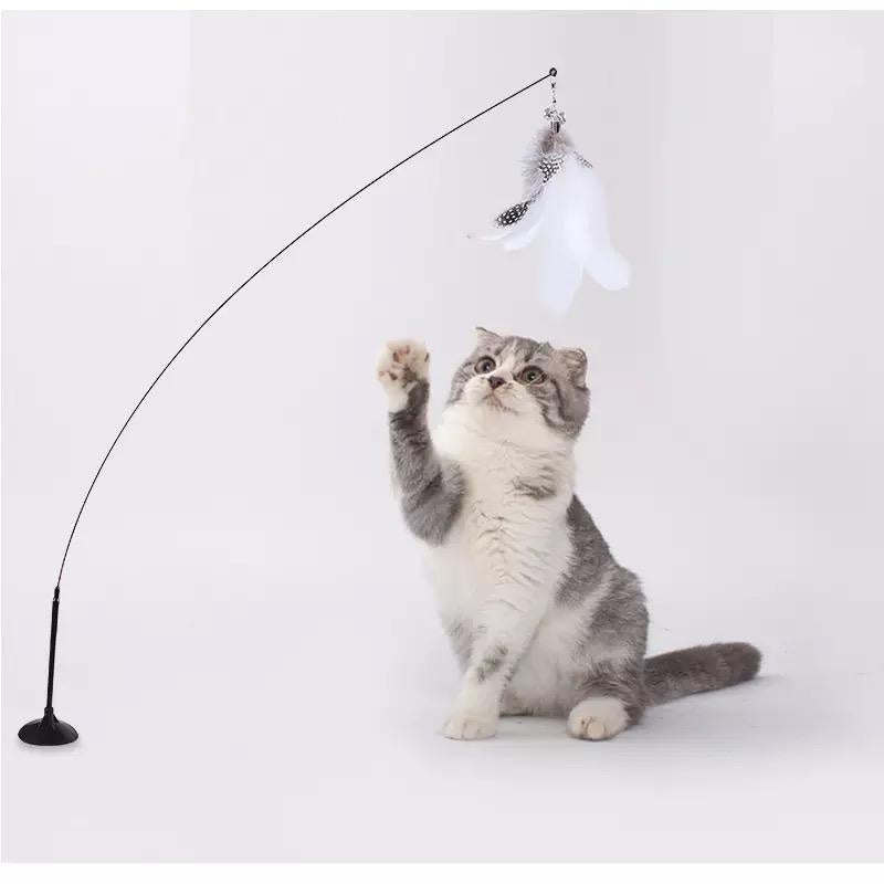 Suction Cup Cat Teaser Toy (White Feather)