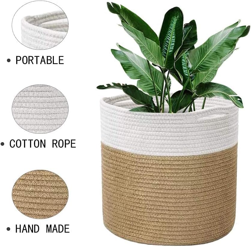 Jute Woven Basket (Jute Mixed White)