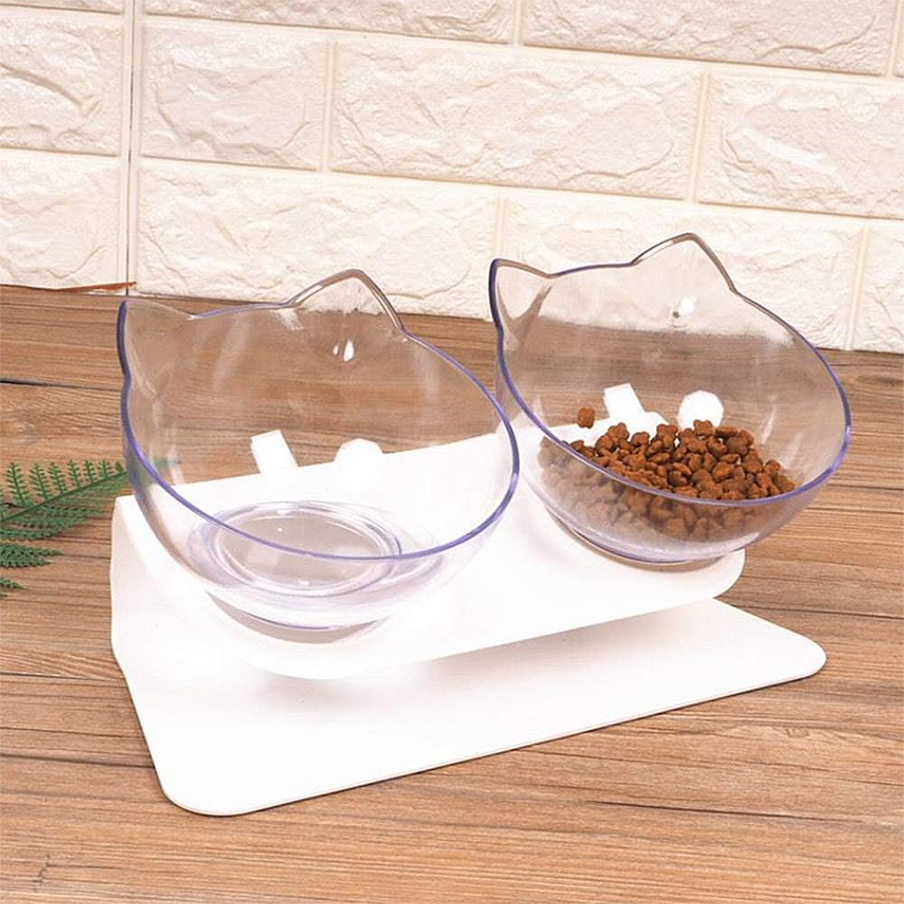 Pet Feeder Bowl (Double - Transparent)