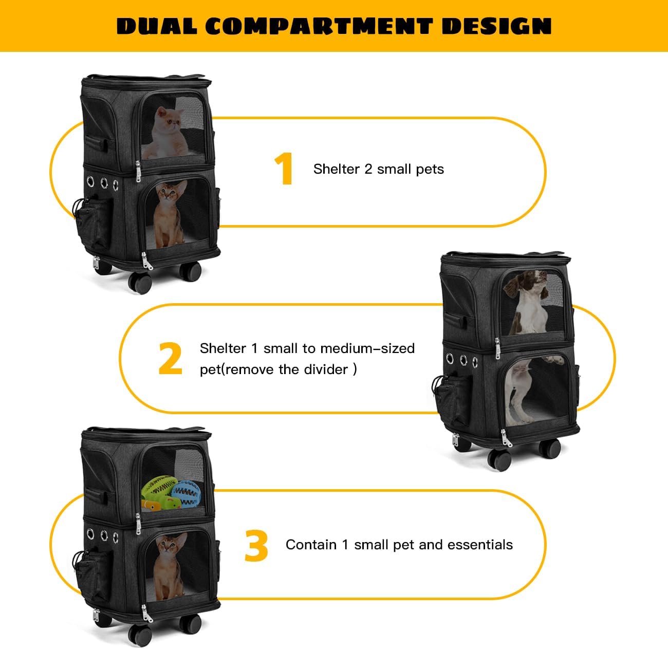 Double Layer Pet Trolley Carrier (40cm)