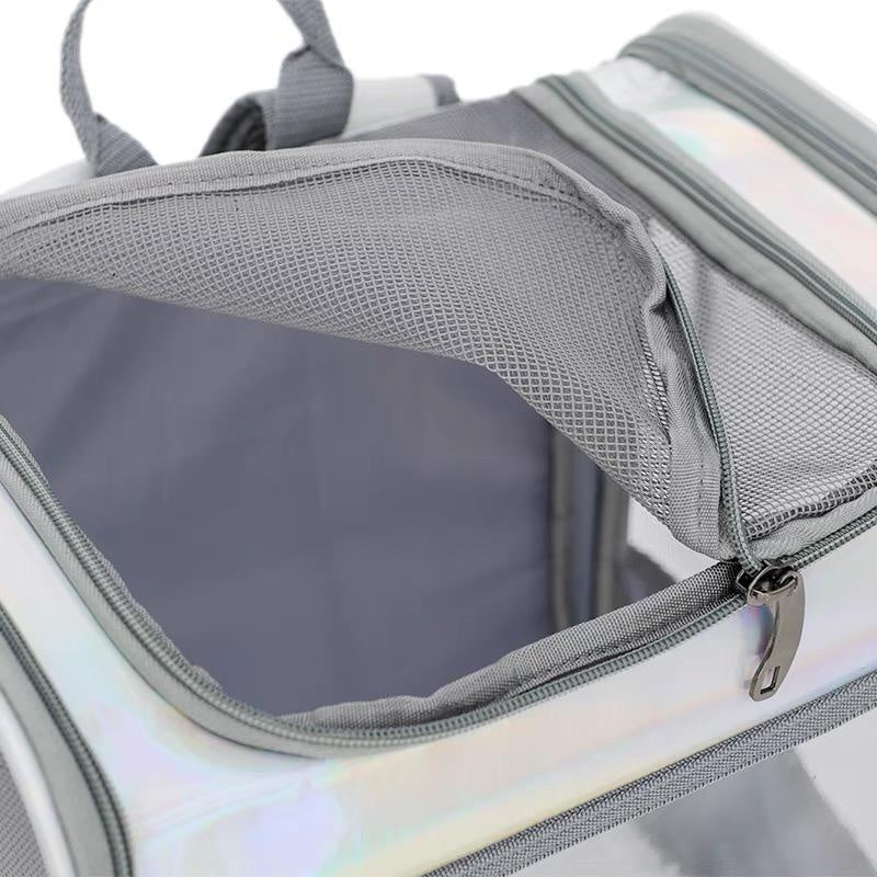Soft Transparent cover Pet Silver Backpack (35cm)