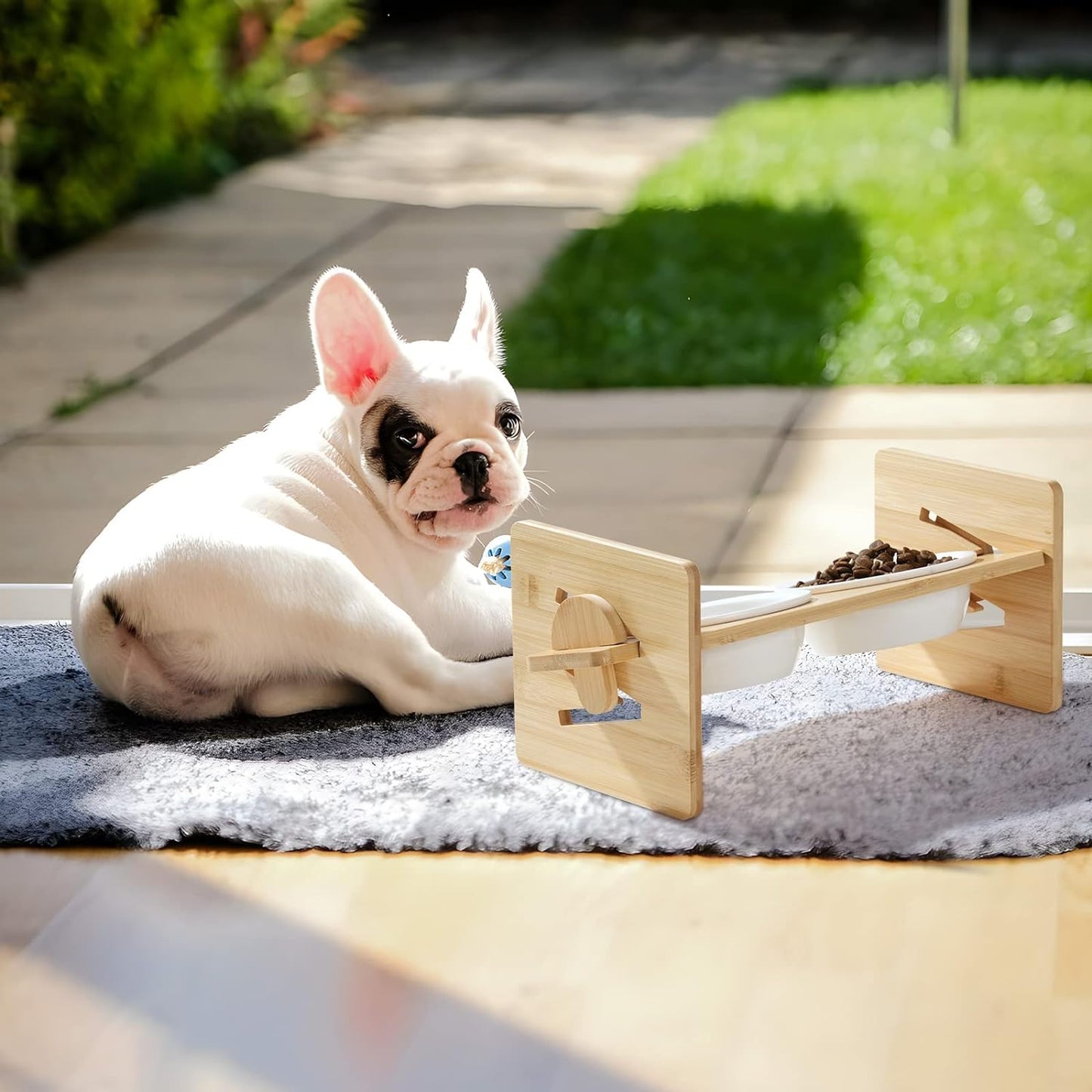 Pet Feeder Bowl (Double - Wood)