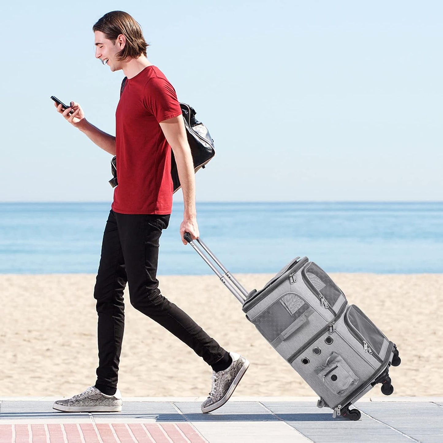 Double Layer Pet Trolley Carrier (40cm)