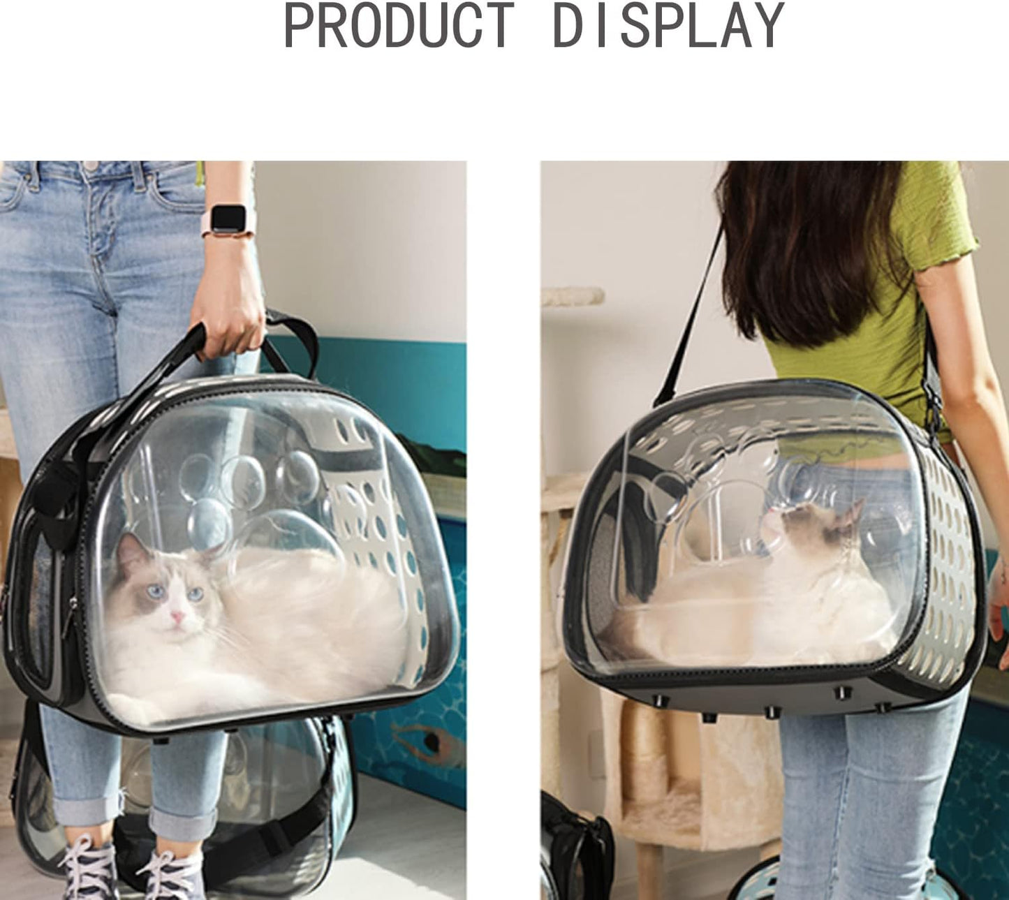 Transparent Sling Pet Carrier - Paw (42cm)