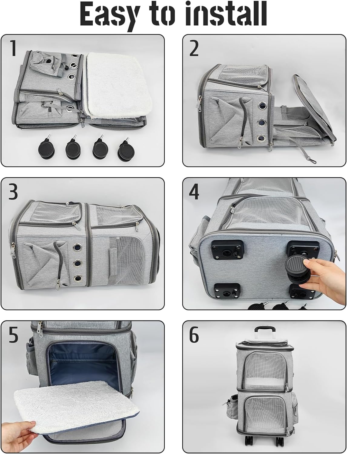 Double Layer Pet Trolley Carrier (40cm)