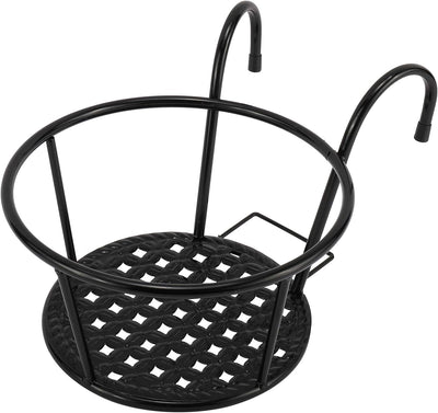 Round Coated Metal Hanging Basket (Black)