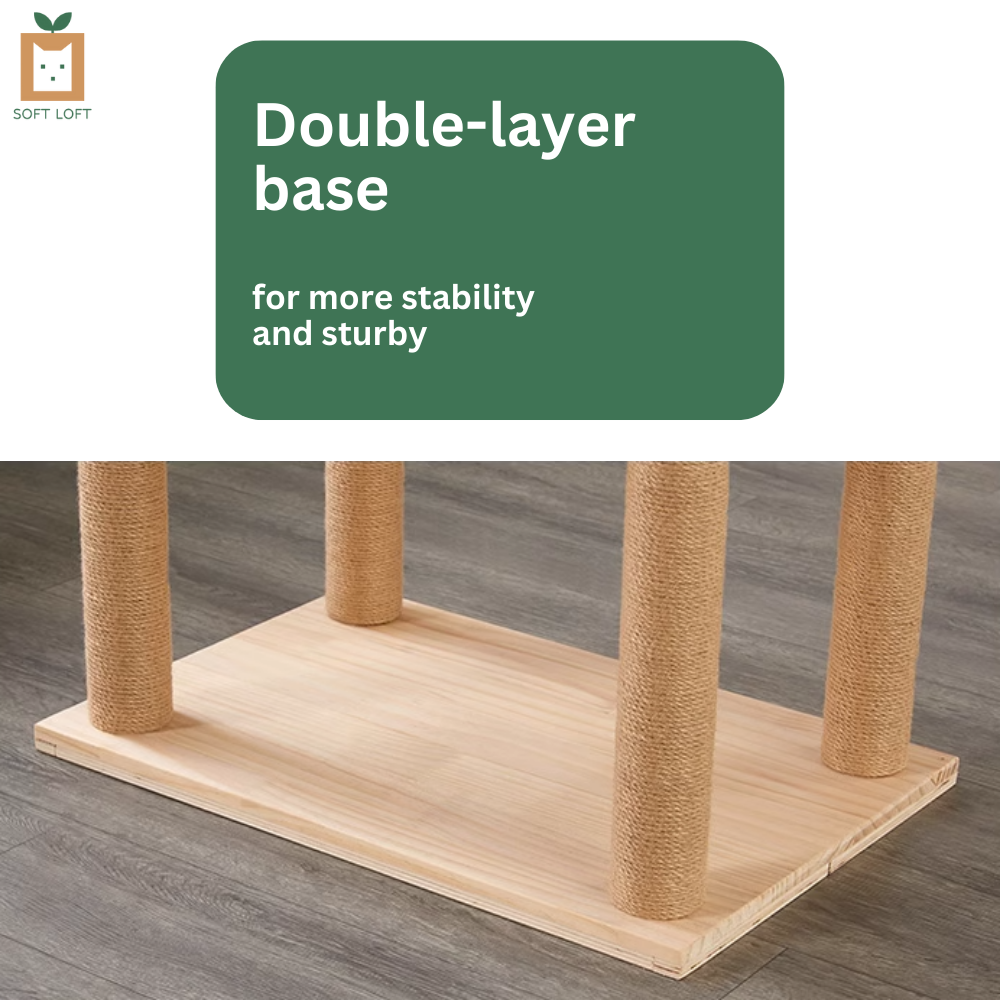 Wood and Sisal Cat Condo (161cm)