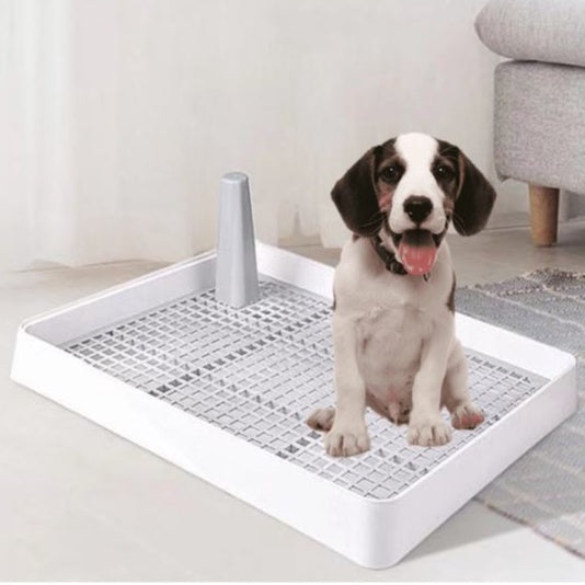 Pee Tray with Training Pole (Gray)