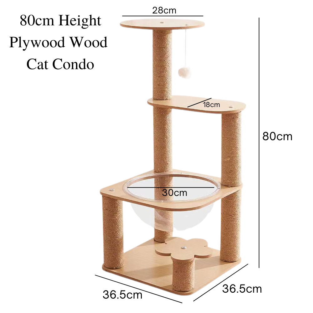 80cm Kitten Cat Plywood Condo