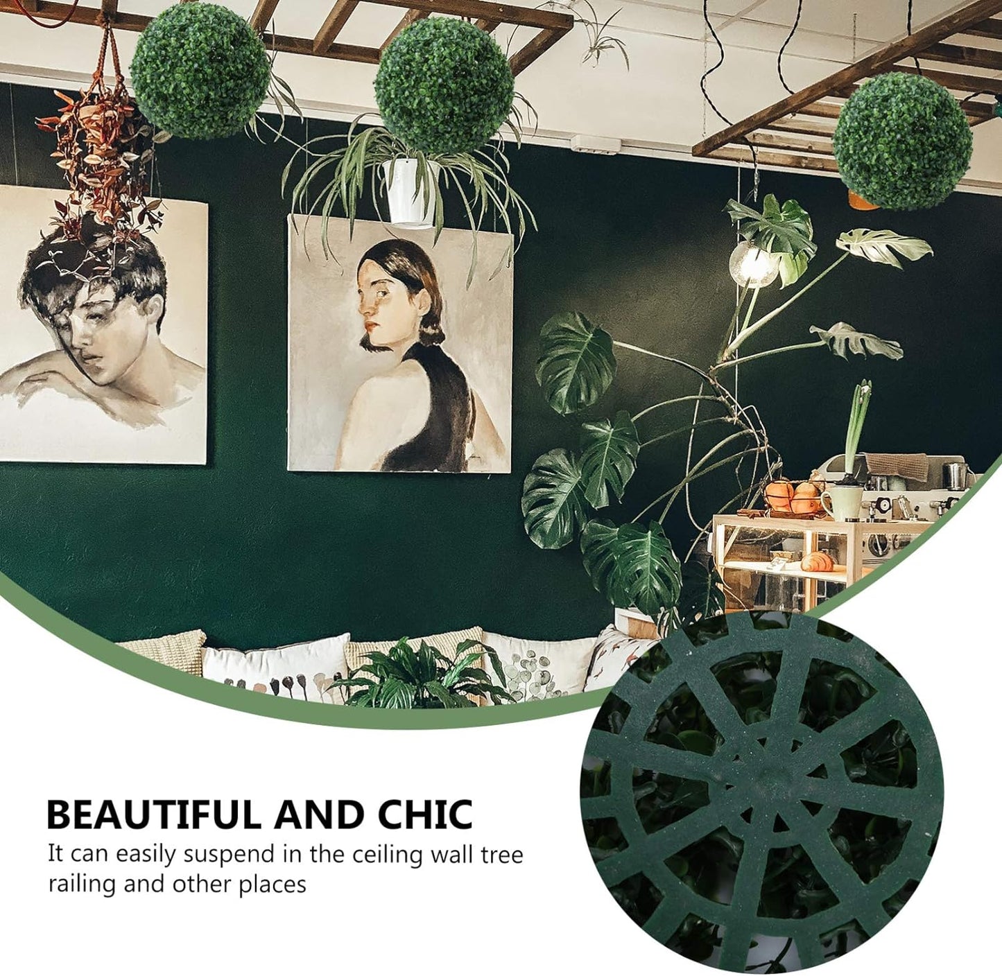 Artificial Grass Ball Topiary Plant