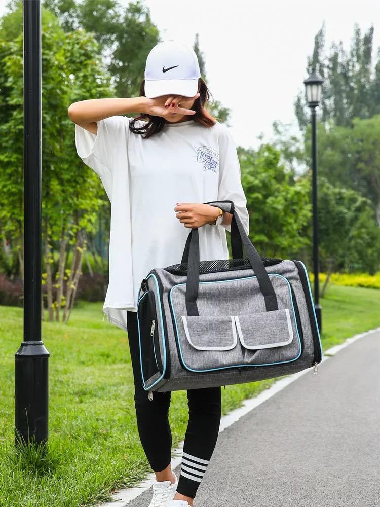 Extendable Mesh Shoulder Pet Carrier Bag - Green