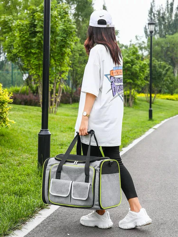 Extendable Mesh Shoulder Pet Carrier Bag - Green