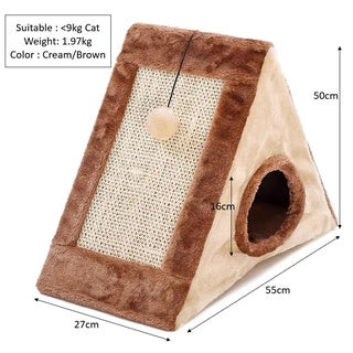 Triangle House Scratching Board (Fur)