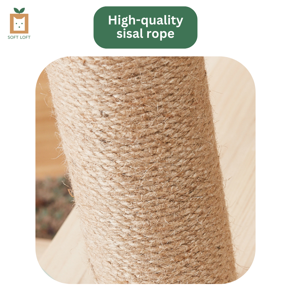 Wood and Sisal Cat Condo (141cm)