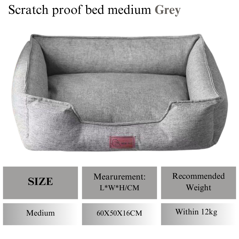 Scratch Proof Pet Bed (Grey)