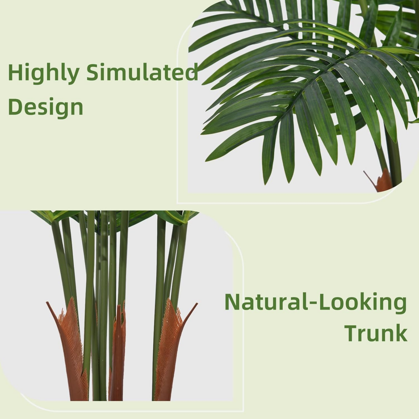 Artificial Areca Palm - Fake Plants Palm Tree Faux Tropical Palm Potted