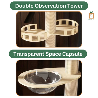 Wooden Ceiling Cat Condo with Bolw (2.4-2.6M++)