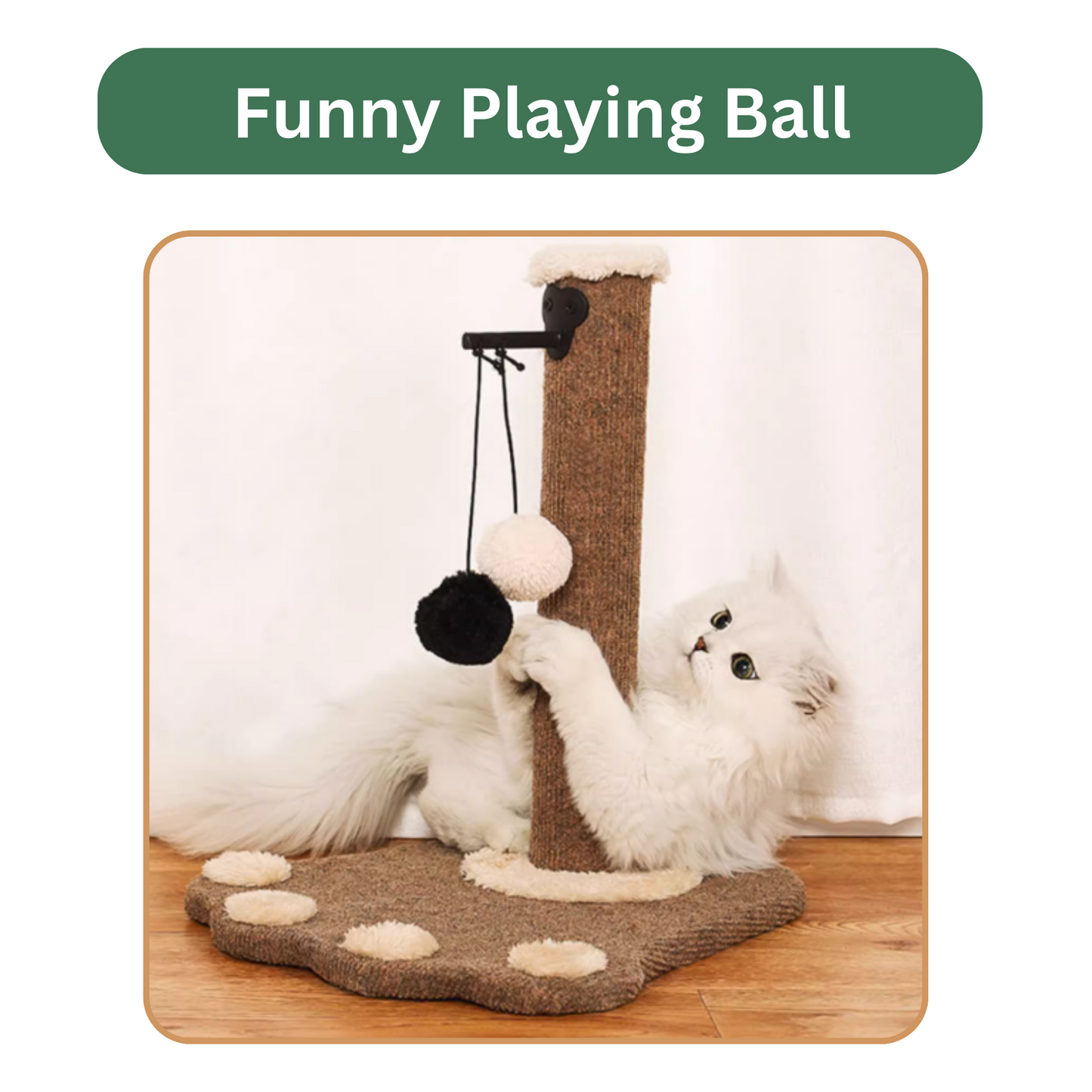 Scratcher Post - Brown Paw (41cm)