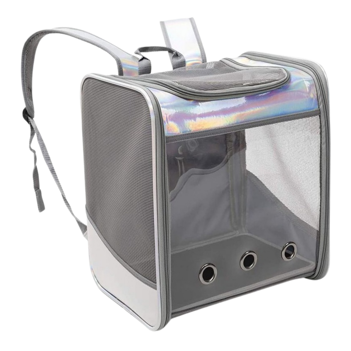 Soft Transparent cover Pet Silver Backpack (35cm)