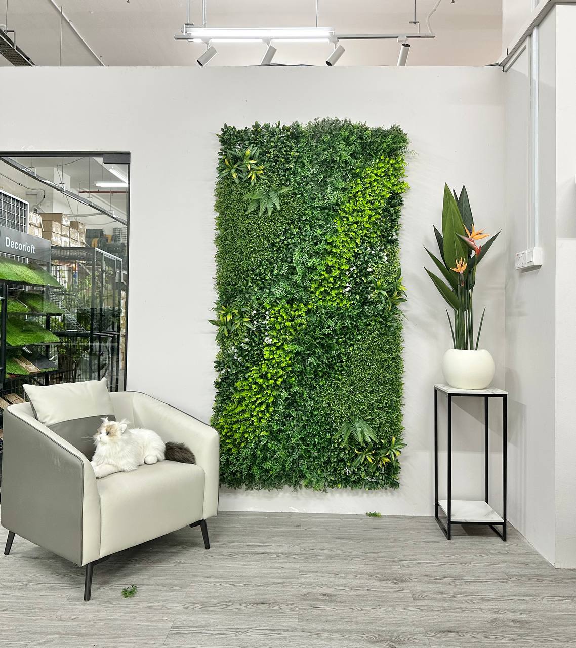 UV-Resistant Artificial Plant Wall – 1m × 1m Sunproof Green Wall Panel for Indoor & Outdoor Decoration