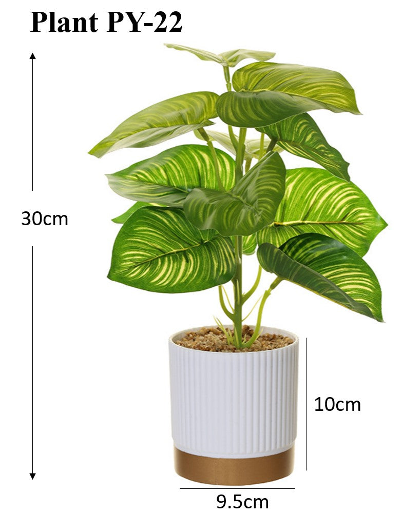Artificial Small Potted Plant - Light Ceramic Pot (30 cm)