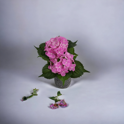 Artificial Small Potted Flower - Light Cement Pot (29cm)