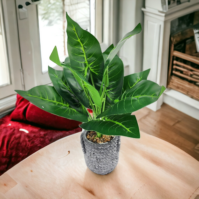 Artificial Small Potted Plant - Light Cement Pot (37cm)
