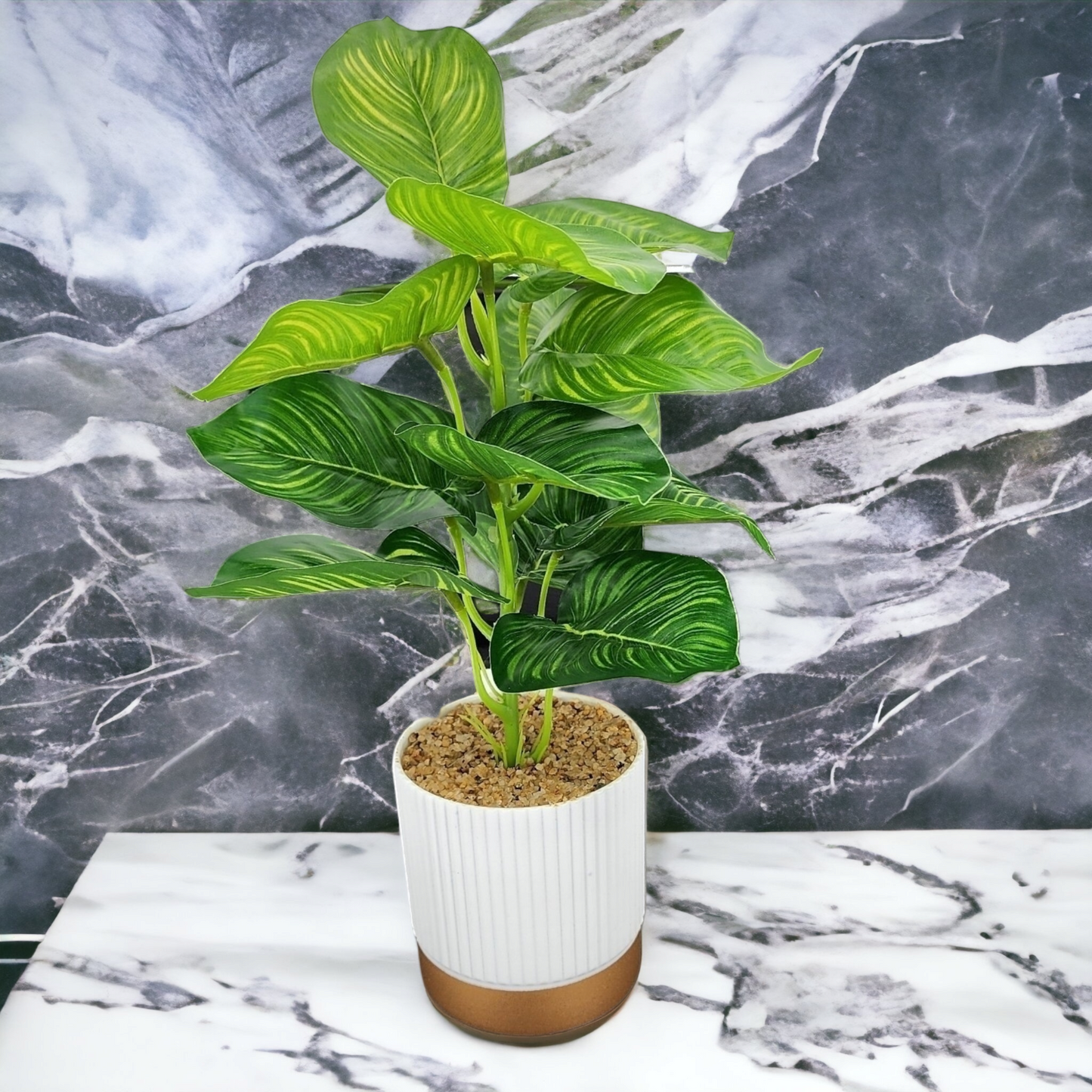 Artificial Small Potted Plant - Light Ceramic Pot (30 cm)