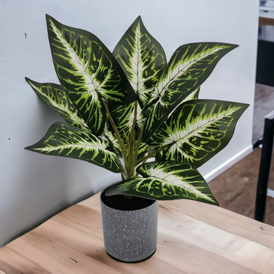Artificial Small Potted Plant - Speckled Pot (37cm)