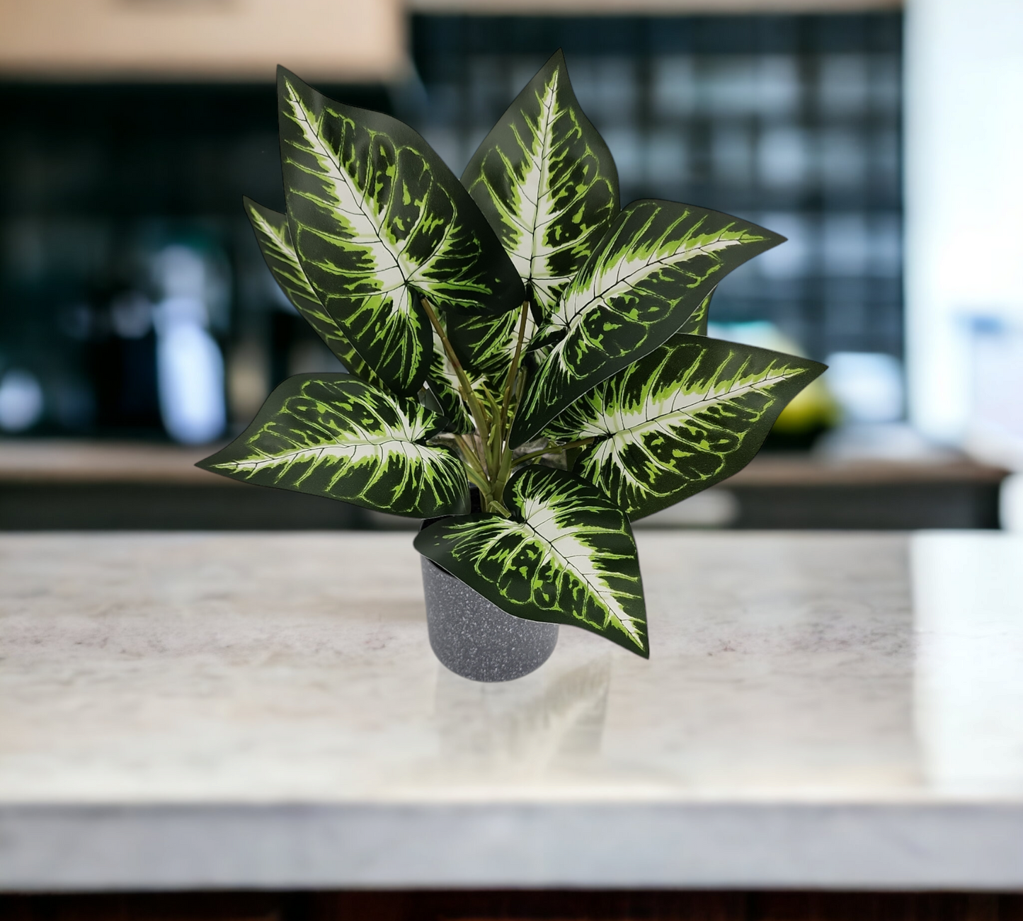 Artificial Small Potted Plant - Speckled Pot (37cm)
