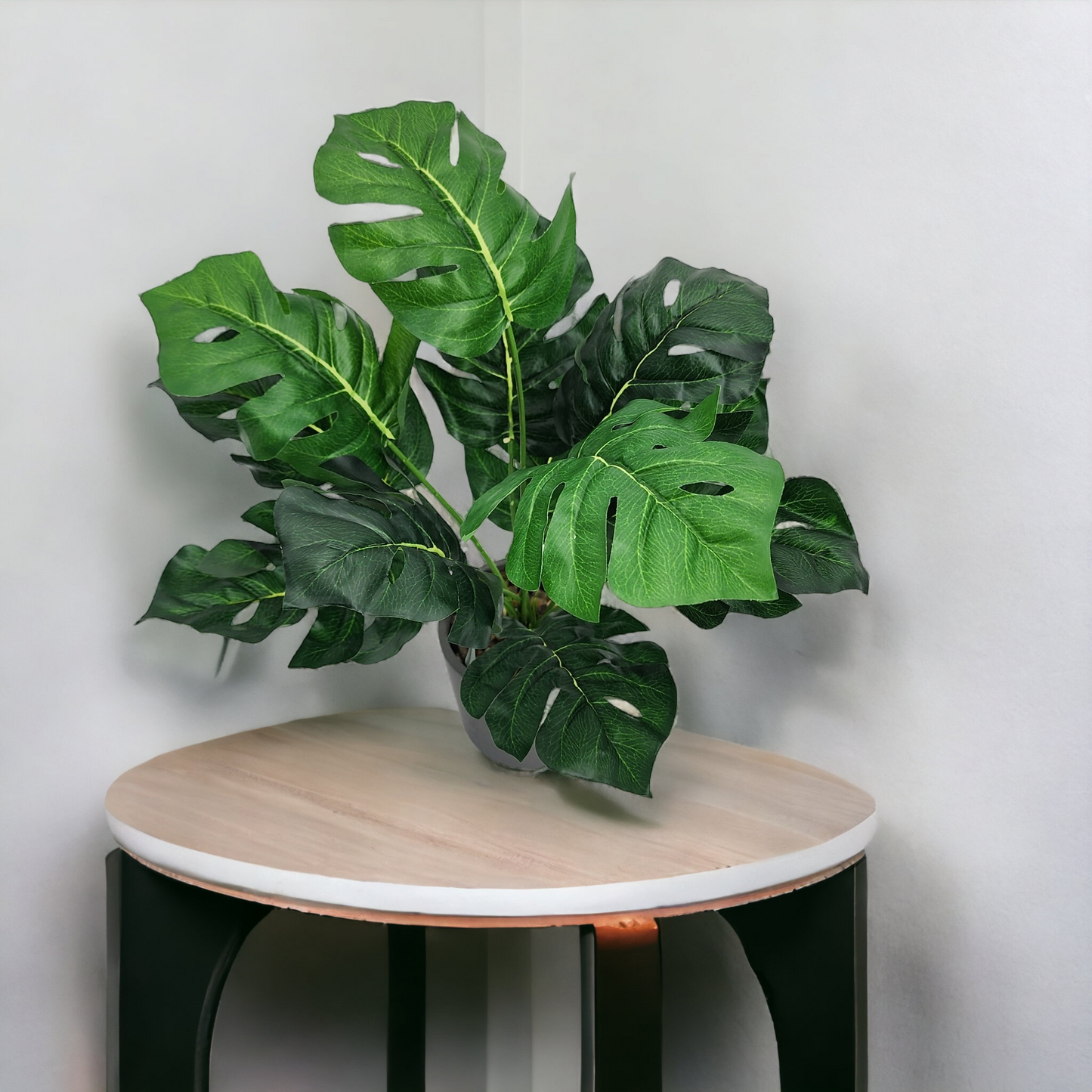 Artificial Small Monstera Potted Plant - Cement pot (45 cm)